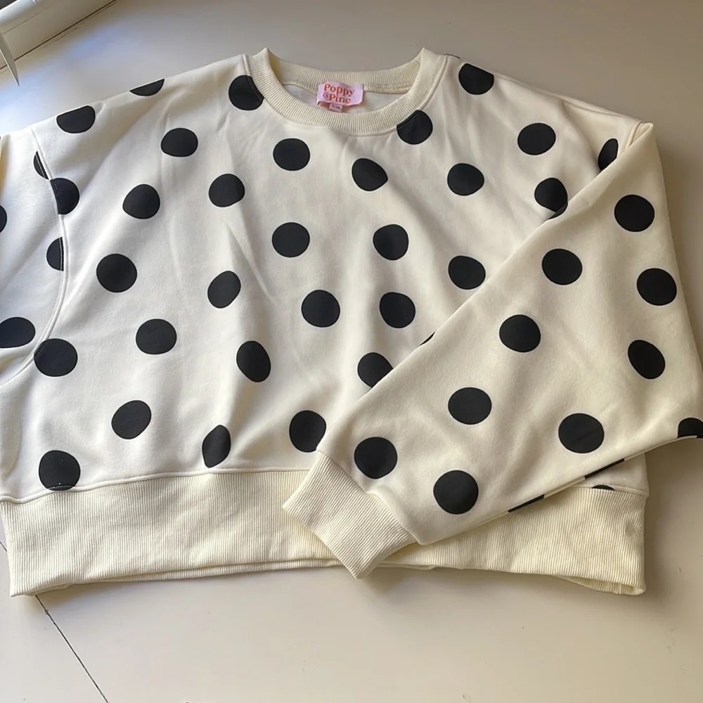Poppy & Pine Polka Dot Crop Sweatshirt - Picture 2 of 10